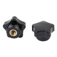 thumbnail image 1 of Unique Bargains M8 Female Threaded Black Plastic Star Head Screw on Type Clamping Nuts Knob 2pcs, 1 of 1