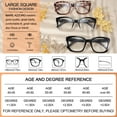 thumbnail image 6 of MARE AZZURO Large Square Reading Glasses +1.25 Women Oversized Readers 1.00 1.25 1.50 1.75 2.00 2.25 2.50 2.75 3.00 3.50 4.00 5.00 6.00 (Black, 1.25), 6 of 8