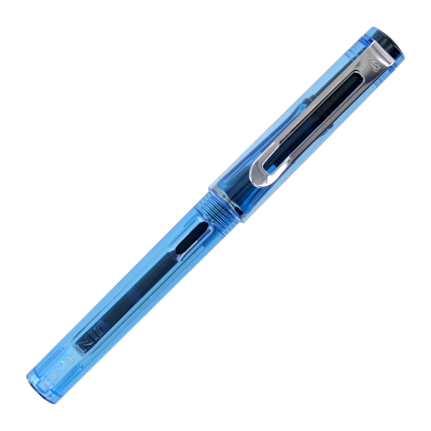 (2 pack) JinHao 599A Translucent Blue Medium Nib Plastic Fountain Pen