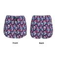 thumbnail image 5 of Lsque Skull flower blue Printed Women's Running Shorts with Liner Pockets,Elastic Quick Dry Workout Athletic Gym Yoga Shorts,Womens High Waist Shorts-X-Large, 5 of 9