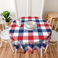thumbnail image 5 of 4th of July Tablecloth Round 70 Inch,Red Blue White Buffalo Plaid Checked Table Cloth,Stain Resistance Polyester Independence Day Holiday Table Covers for Kitchen Dining Party Picnic, 5 of 6