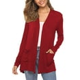 thumbnail image 2 of Sunloudy Women's Casual Lightweight Cardigans Solid Color Pockets Open Front Long Sleeve Coat Spring Fall Cardigans Outerwear Loungewear, 2 of 6