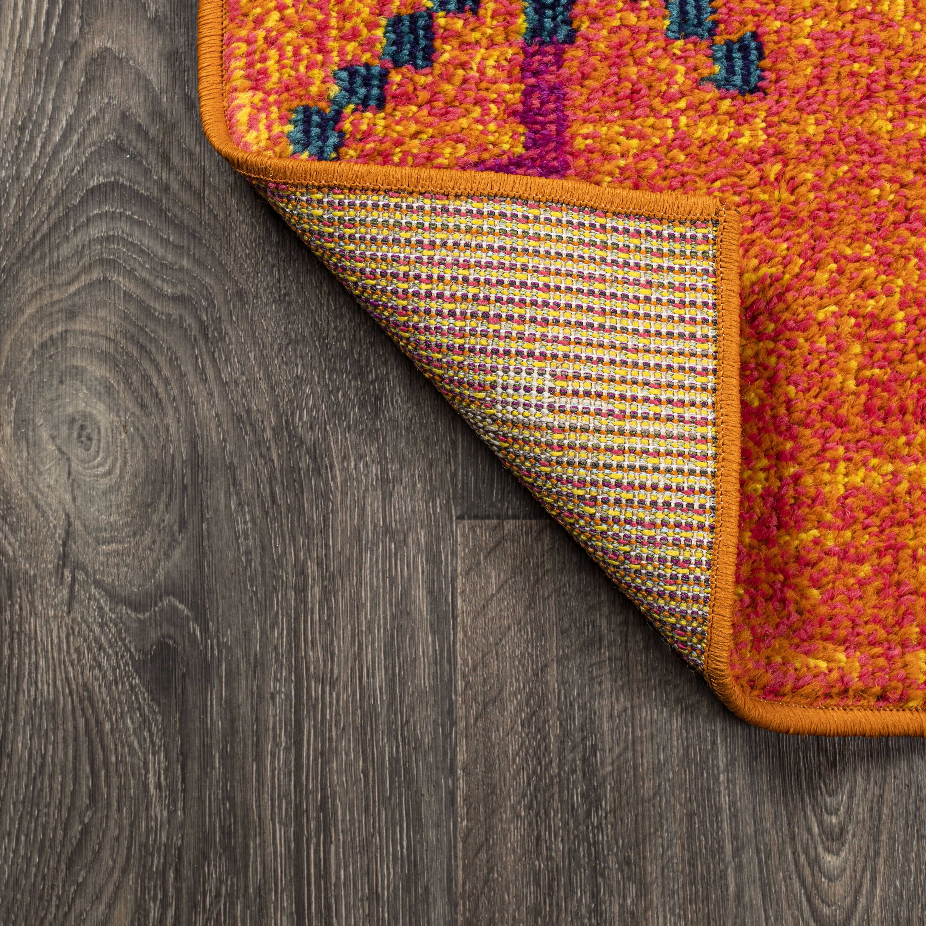 JONATHAN Y MOROCCAN HYPE 3 x 5 Area Rug, Tribal Love Geometric - Orange/Multi, MOH105C-3