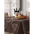 thumbnail image 6 of Brown Flowers Table Cloth, Waterproof Tablecloth for Rectangle Tables, Pastoral Abstract Floral Minimalist Art Reusable Washable Fabric Table Cover for Restaurant Kitchen Dining Tables 60"x102", 6 of 9