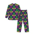 thumbnail image 2 of Kll Mardi Gras Carnival3 Sleepwear Mens Flannel Pajamas,Long Cotton Pj Set, 2 of 9