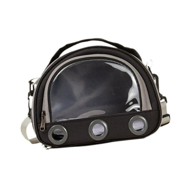 Bolsa de viaje para hámster, estuche de viaje para ratones, bolsa para exteriores para mascotas, hurones, bolsa de transporte para mascotas pequeñas, Negro