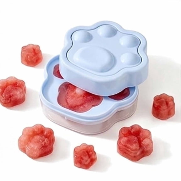 Silicone Ice Cube Tray for Freezer (Blue) - Paw Print Ice Cube Tray for Cocktails, Coffee, Whiskey, Easy Pop Out Ice Molds for Kitchen, Parties