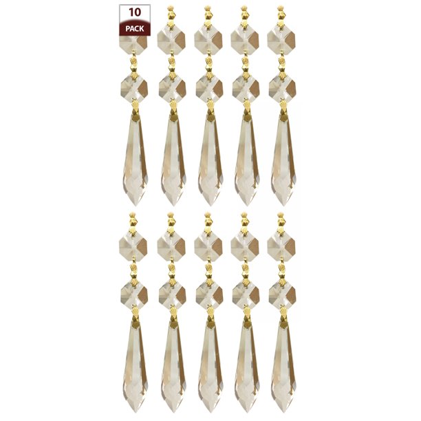 Royal Designs 10 Pack Chandelier Replacement Crystal Prisms Clear U