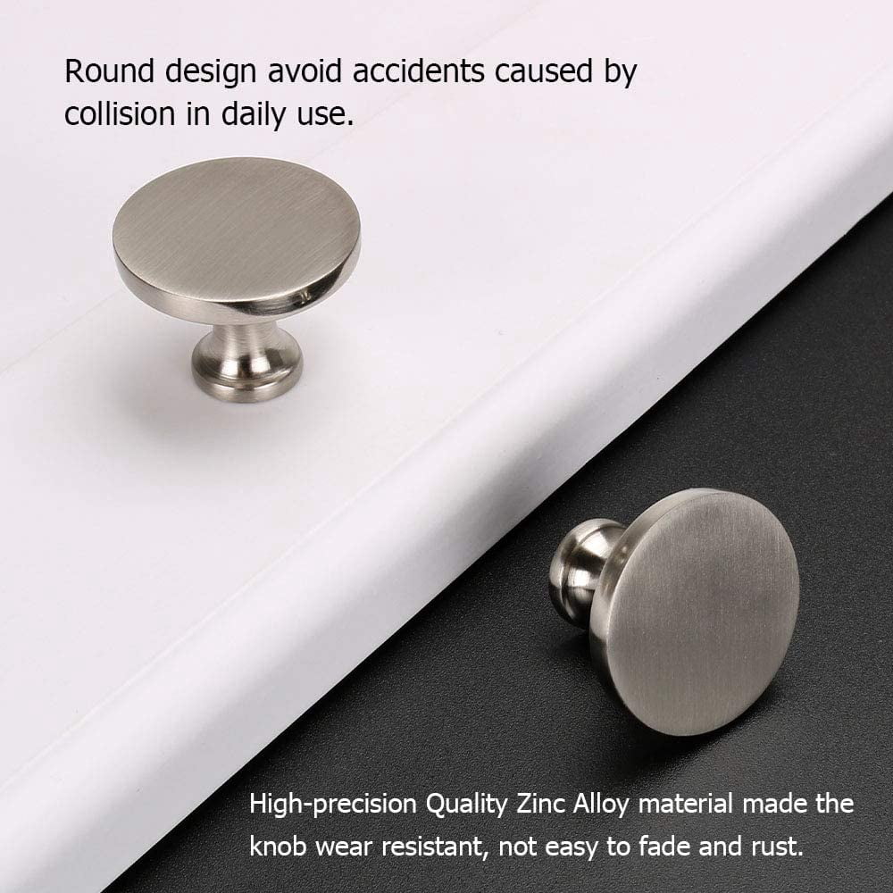Goldenwarm 15 Pack Cabinet Knobs Brushed Nickel Drawer Knobs Cabinet Hardware Solid Dresser Knobs for Kitchen Bathroom Cabinets