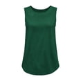 thumbnail image 6 of Omexry Womens Workout Tops Women's Crew Neck Sleeveless Tank Tops Casual Loose Curved Hem Basic Shirts Summer Solid Color Blouses, 6 of 9