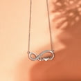 thumbnail image 3 of JeenMata Infinity Mom Moissanite Pendant Necklace in 18K White Gold over Silver, 3 of 8