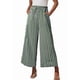 thumbnail image 2 of Pantalones Anchos de Verano para Mujer, Cómodos, Color Verde , Talla XL, 2 of 5