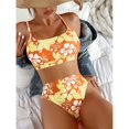 thumbnail image 4 of Women Two Piece Swimsuits Floral Print High Waisted Bathing Suit Tummy Control Swimwear, 4 of 6