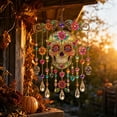 thumbnail image 2 of Halloween Acrylic Suncatcher Wind Chime,Multi Color Light Refraction Hanging Ornament,Transparent Window Light Catching Pendant,Metal Bell Yard Home Decor,7.87x10.62 In, 2 of 7