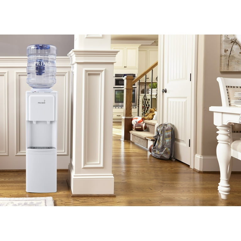 Primo Water Dispenser Top Loading, Hot, Cold Temperature, White 3 or 5  Gallon