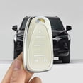 thumbnail image 4 of Key Fob Cover Compatible with Chevy Camaro Cruze Equinox Malibu Traverse Blazer Volt Bolt Sonic Trax Keychain Case Holder Protector,White-single Set, 4 of 6