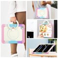 thumbnail image 6 of Case for iPad Pro 13 inch M4 2024/ M5 2025, 360 Rotating Stand Handle Pencil Holder Shoulder Strap Heavy Duty Shockproof Cover, Rainbow Pink, 6 of 7