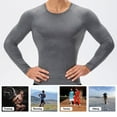 thumbnail image 3 of Camiseta deportiva para hombre, manga larga, cuello redondo, camisetas elásticas y delgadas para fit Abanopi Camisa deportiva de hombre, 3 of 7