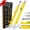 Yellow, variant on 2 Pack Multitool Pen Set, 9 in 1 Pocket Multi Tool Pen with Light, Stylus, Ruler, Screwdriver, Level and Bottle Opener, Perfect for Outdoor and Daily Use, Fathers Day Birthday Gifts for Men Dad