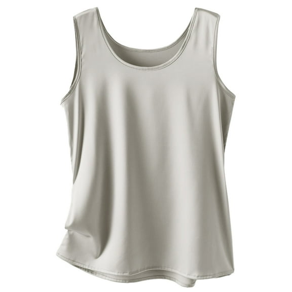 Tank Top for Women, Comdrip Women's Bottoming Coat with Ice Suspender Vest for Women in Summer Womens Tank Tops Casual Beige L