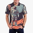 thumbnail image 1 of Balery Astronaut With American Flag Camisa Polo de Hombre con Estampado, de Manga Corta y Tejido Medio, Camisa Tipo Golf Polo-Large, 1 of 6