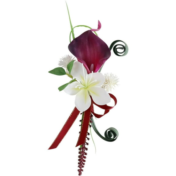 Floral Boutonniere Multifunctional Corsage Realistic Silk Flower for Bride Groom