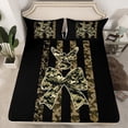 thumbnail image 2 of Homewish Green Bow Knot 4-Piece Full Size Sheets for Children Girls Female,Abstract Camouflage Bed Sheets,US Flag Lightweight Sheet Sets,Lightweight Room Decor, 2 of 7