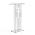 thumbnail image 2 of FixtureDisplays® Clear Podium Plexiglass Lecturn Transparent Church Pulpit with Christian Church Cross Trinity Style Easy Assebmly Required 15411+1803CROSS, 2 of 5