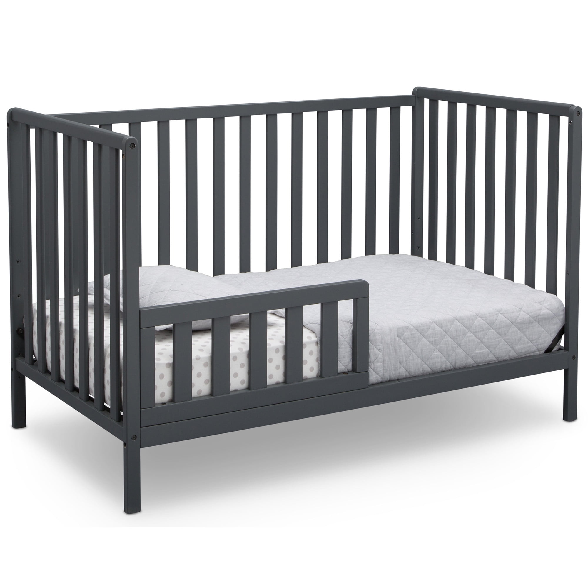 Delta Children Heartland 4-in-1 Convertible Baby Crib, Charcoal Gray