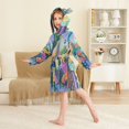 thumbnail image 4 of FORMRS Kids Bathrobe Unisex Hooded Robe Toddler Pajamas Sleepwear, Size 7-9T, Art Plants, 4 of 7