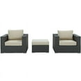 thumbnail image 3 of Modway Sojourn 3 Piece Outdoor Patio Sunbrella Sectional Set, Multiple Colors, 3 of 7
