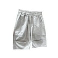 thumbnail image 2 of CYRBOKO Cargo Shorts for Boys, Holiday Elastic Waist Cotton Casual Summer Shorts Gray Size 10-12T, 2 of 3