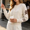 thumbnail image 5 of Iroehba Cardigan Sweaters for Women Long Sleeve Button Down Crew Neck Knit Tops Relaxed Cut Elegant Casual Outerwear for Daily Wear, 5 of 6