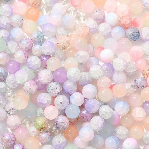 350 g Mixed style Glass Beads Round Mixed color