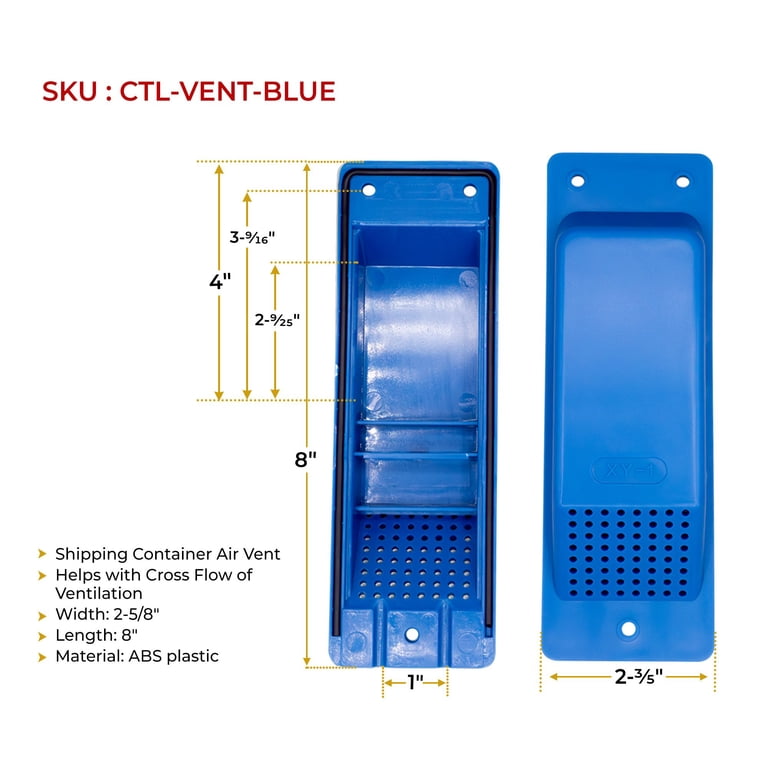 Recirculating Container Vents 4 Pack Shipping Container Ventilation Vents - Cross Flow Airflow Vents ...