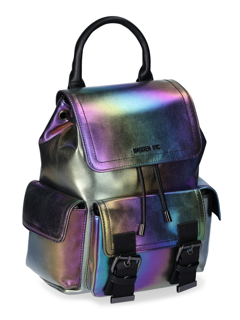 Madden NYC Women's Buckle Flap Backpack, Oil Slick - Walmart.com