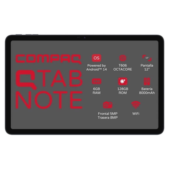Tableta Compaq Qtab 12 pulgadas 6GB RAM 128GB ROM IPS 1200x2000 8000mAh