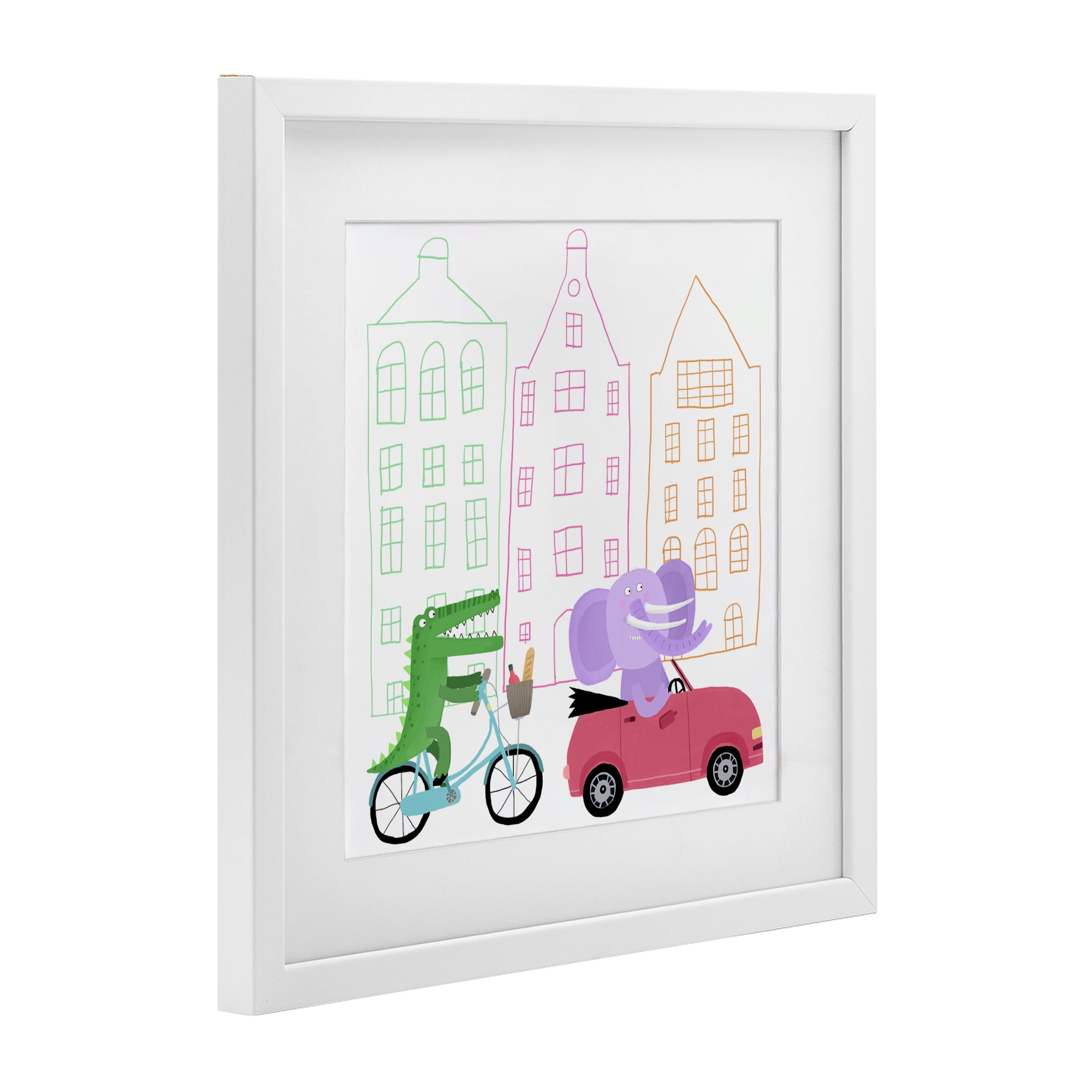 Stupell Industries Amsterdam Buildings & Animals White Framed Print Under Glass, design by Carla Daly