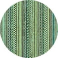 thumbnail image 1 of Ahgly Company Indoor Round Oriental Light Blue Modern Area Rugs, 7' Round, 1 of 4