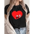 thumbnail image 1 of Valentine's Day Love Heart Couple Print T-Shirt - Casual Crew Neck, Short Sleeve Top for Women, Soft Tee For Adult, Men, Women, Teen, Teenager, Adolescent, Youth, 1 of 4