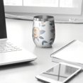 thumbnail image 3 of Floral 12oz Stainless Steel Insulated Wine Tumbler with Lid and Straw – Double Wall Vacuum Mug for Hot & Cold Drinks, 304 Steel Interior, Sweat-Free Design,Thanksgiving,Christmas, Spring,Flower, 3 of 5