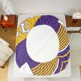 thumbnail image 5 of Feelyou Athlete Helmet Kids Queen Sheet Sets, Est Sleep Football Flat Sheet, Modern Soccer Sports Player Queen Fitted Sheet, Purple Gold Lightweight Room Decor, 4-Piece, 5 of 7