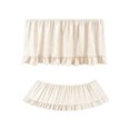 thumbnail image 2 of Teacher Desk Skirts，6 ft x 30 Inch Ruffled Table Skirt Decor Supplies for Classroom Teacher Office Desk Decor, Farmhouse Home Kitchen Party Beige, 2 of 9