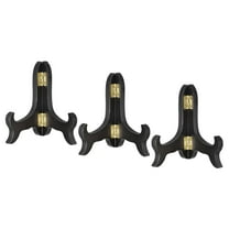 4" Easel Plate Holder, Wooden Folding Display Stand Black for Decorative Picture Frame, 3 Pack