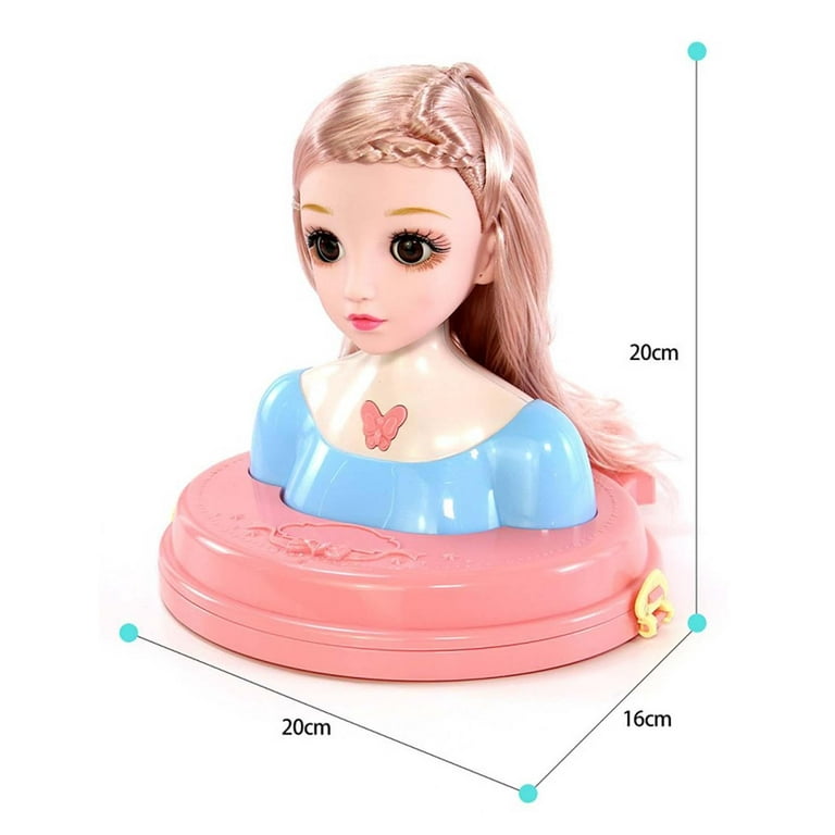 Doll Head For Hair Styling And Make Up For Girls, Small Styling Head Doll  With Hair Accessories With Hair Dryer Toys Gift For Girls