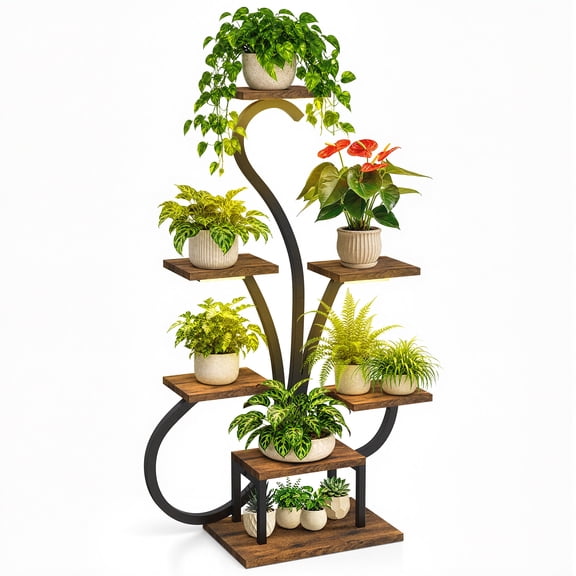 UNTIMATY Plant Stands, 7 Tiers 9 Pots Plant Stand Plant Shelf for Indoor Outdoor Flower Pot Stand
