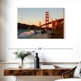 thumbnail image 3 of Elephant Stock Sunlit Golden Gate Wall Art - Horizontal Canvas Wall Art - Living Room Wall Decor - Architecture Canvas - Brown And Orange Decor - 36" x 24", 3 of 8