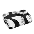 thumbnail image 5 of Way To Celebrate Ghost Web Plush Couch Throw Blanket, Black and White, 50 x 60 in, 5 of 6