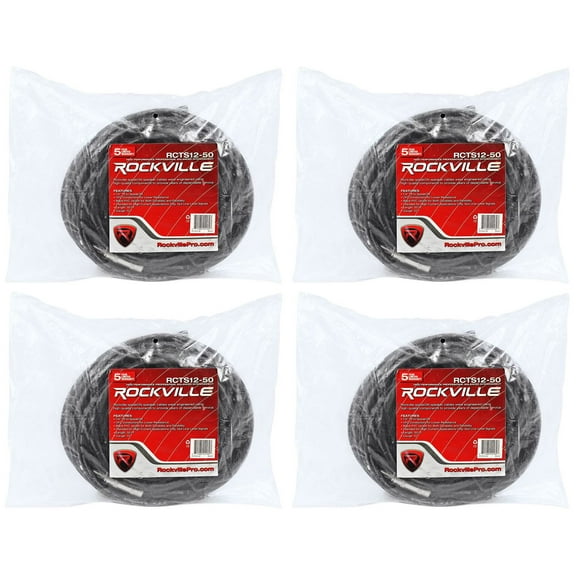 4 Rockville RCTS1250 50' 12 AWG 1/4" TS to Speakon Pro Speaker Cable 100% Copper