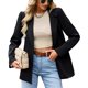 thumbnail image 1 of Chaqueta de traje para mujer, chaqueta de manga larga de Color puro, estilo informal, lavable a máquina, para trabajo de negocios al aire libre, 1 of 8
